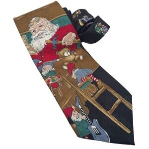 Festive Santa Design 100% Silk Tie